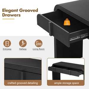 Consolle Moderna con Silhouette Arrotondata e 2 Cassetti, Superficie Liscia Unica per Soggiorno e Ingresso - Product Image 6