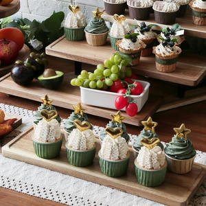 Ensemble de 2 plateaux rectangulaires en bois d'acacia élégants, parfaits pour servir du fromage, des collations ou des desserts, des planches alimentaires durables pour la cuisine. - Product Image 4