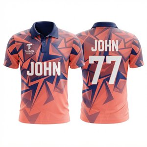 Men <b>Cricket</b> Jersey 160 GSM Polyester Polo <b>Shirt</b> Custom Sublimation Print Breathable Team Uniform Short Sleeve Sportswear - Product Image 1