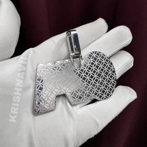 Iced Custom Letter OTM White Gold Moissanite Pendant Personalized <b>Initial</b> Charm Hip Hop Men's Jewelry Gift Party Bling <b>Chain</b> - Product Image 5