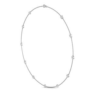 Collier chaîne contemporain en or rose 9 carats avec diamants de laboratoire taille coussin 1,20 CTW - Product Image 2