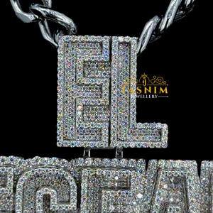 Colgante de letra Lomi El Deseado con diamante de moissanita Tasnim, estilo Hip Hop, con microincrustaciones, para hombre - Product Image 4