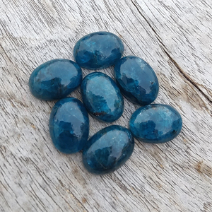 Apatite néon naturelle, cabochon de forme ovale, dos plat, pierre précieuse calibrée, pierre pour la fabrication de bijoux - Product Image 4