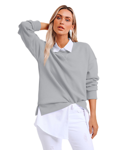 Sweat-shirt à capuche oversize en coton biologique infroissable, tissé, à manches classiques, avec col blanc, couleur unie, décontracté, hiver - Product Image 4