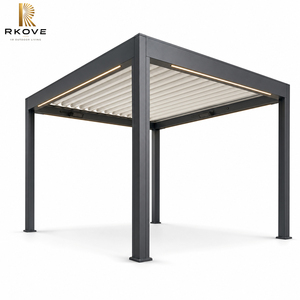 Pérgola Moderna de Aluminio con Recubrimiento en Polvo para Exteriores Rkove Freestanding Mountain Spa 5x5m con Interfaz para Calefactor e Iluminación LED - Product Image 5