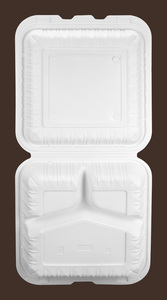 กล่องใส่อาหารแบบใช้แล้วทิ้ง Tiya สำหรับไมโครเวฟ ขนาด 9 นิ้ว 3 ช่อง ฝาพับ MFPP - Product Image 3