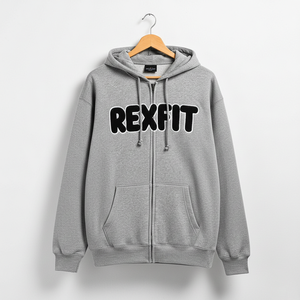 Rexfit Sports Unisex Acid Wash Zip Hoodie Premium Quality Embroidery Print Streetwear OEM Streetwear Full Zipper Hoodies OEM - Product Image 1