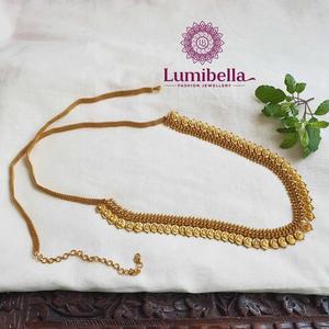 18K Gold Plated Matte Coin Style Hip Chain-Trendy Body Jewelry for Waist - Product Image 1
