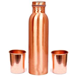 Antique Creations Plain Glossy <b>Copper</b> <b>Bottle</b> 950ml Leak Proof Food Safe Dishwasher & Microwave Safe Classic Business Gift - Product Image 1