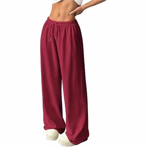 Pantalon de jogging gris oversize pour femme avec taille élastique, coupe décontractée, en molleton doux, idéal pour la gym, l'entraînement, la détente et les activités sportives - Product Image 6
