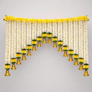 Guirlande de fleurs artificielles suspendue, décoration Toran Ganeshji pour mariage et fête de déménagement. - Product Image 6