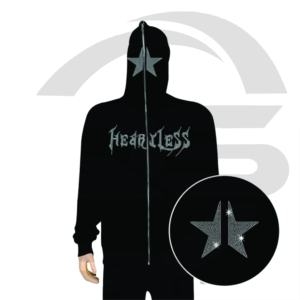 Streetwear à capuche en strass avec logo personnalisé Baggy unisexe éponge française d'hiver pour hommes usine 100% coton délavé à l'acide OEM ODM unisexe - Product Image 4