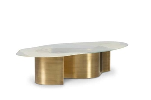 Hot Selling Pure brass <b>coffee</b> <b>table</b> modern luxury brass <b>coffee</b> <b>table</b> premium fluid metal cocktail <b>table</b> - Product Image 2