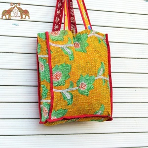 Bolsas de algodón hechas a mano, bolsas de mano de Estilo vintage indio, Kantha, venta al por mayor, reciclables personalizados - Product Image 5