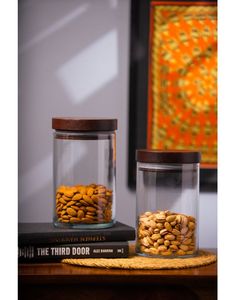 Boîte à lunch en verre ronde, récipient alimentaire portable avec couvercle en bois pour le bureau, l'école, les pique-niques - Product Image 2
