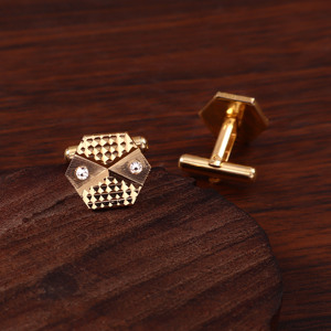 Platinum Hexagon Crown Cufflinks for Men Luxury <b>Wedding</b> Groom Party Shirt <b>Accessories</b> Formal Gift Jewelry - Product Image 3