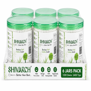 Hisopos de Algodón Ecológicos y Sostenibles de Bambú, 200 Unidades, Hisopos de Algodón Suaves de Doble Punta en Tarro Redondo, Empaquetados Higiénicamente para el Cuidado Diario - Product Image 3