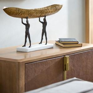 Sculpture Abstraite Organique en Laiton et Aluminium, Art Décoratif en Métal, Statue, Figurine Métallique pour Hôtel, Décoration de Table à Domicile - Product Image 3