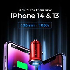 Lisen 48W nhanh chóng sạc xe hơi với 2in1 <span class=keywords><strong>USB</strong></span> C để <span class=keywords><strong>L</strong></span> Cáp Thuốc <span class=keywords><strong>l</strong></span>á nhẹ hơn <span class=keywords><strong>Adapter</strong></span> cho iPhone 16 15 14 13 12 - Product Image 2