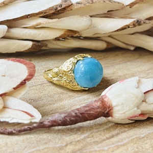 Anillos de Calcedonia de Diseño Moderno, Anillos Tribales de Latón para Mujer, Chapados en Oro de 18k, Joyería Vintage de Alta Gama para Venta al Por Mayor/OEM/ODM - Product Image 1