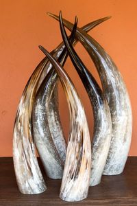 Porta Macetas Hecho a Mano con Cuerno de Búfalo, Recipiente Decorativo Rústico de Artesanía Natural para Decoración del Hogar - Product Image 5