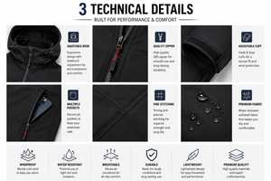 Men's Hooded Softshell <b>Jacket</b> With Fleece Lining Waterproof Outdoor Sports Wear Custom Design - Product Image 4