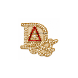 Broches grecques blanches et rouges en diamant, strass et perles, faites à la main, personnalisées, avec perles de rocaille, bijoux perlés artisanaux - Product Image 3