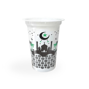 Vaso de Plástico PP de 200 ml con Diseño de Mezquita y Luna Creciente, Redondo, de Pared Simple, Impresión Digital, para Bebidas - Product Image 4