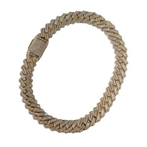 Luxe hommes et femmes Hip Hop personnalisé 18KT or Moissanite collier Baguette chaîne cubaine VVS clarté pour mariage/fêtes Occasions - Product Image 1