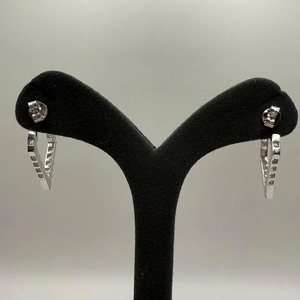 14K Solid White Gold 1.40ct Lab Grown Diamond Hoop <b>Earrings</b> Cut Geometric Minimalist Dangle Diamond <b>Earrings</b> for Gift Party - Product Image 5