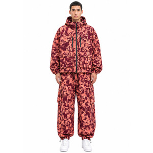 OEM Desert Rose Custom Camo Nylon Windbreaker Rain jacket for men <b>Tracksuit</b> Men’s Hooded Field Jacket Cargo Pants Set Wholesale - Product Image 1