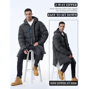 <b>Men</b>’s Long Winter Coat <b>Lightweight</b> Puffer <b>Jacket</b> Warm Insulated Waterproof Hooded Winter <b>Jacket</b> Cold Weather Outerwear - Product Image 6