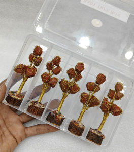 Cristal de Jaspe Rojo Natural de la Mejor Calidad al por Mayor, Cristal de Árbol de Bebé en Bruto, Caja de Regalo de Árbol de Bebé, Aspecto Hermoso - Product Image 1