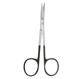 Ciseaux chirurgicaux incurvés de 4,5 pouces avec poignées à anneau noir pour des procédures chirurgicales médicales et cliniques de précision - Product Image 1