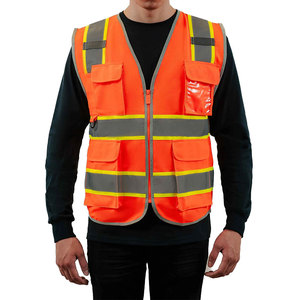 Custom Made Working Engineer Reflective Safety Clothing Vest Industrial Construction High Visible Mesh Safety Vest Jackets - Product Image 3