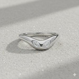 แหวนทองคำทรงโค้ง Stonewels ประดับเพชรทรงมาร์คีส์ 0.20 กะรัต ผลิตในห้องปฏิบัติการ พร้อมการตั้งเพชรแบบ Prong Setting สำหรับการรับรอง - Product Image 4