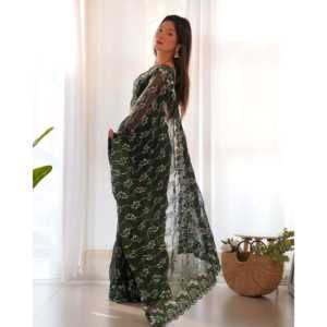 Diseñador Secuencia Bordado Vestido de noche Ropa de fiesta Sari con adornos elegantes - Product Image 5