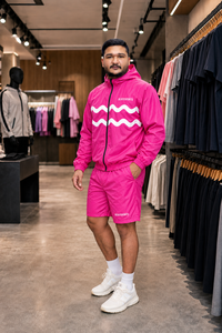 REXFIT <b>SPORTS</b> 2026 Custom Men’s Pink Nylon Hooded <b>Jacket</b> and Shorts Set Lightweight <b>Summer</b> Sportswear Private Label - Product Image 4