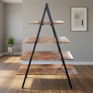 Wholesale Mango <b>Solid</b> <b>Wood</b> & Iron Frame <b>Bookcase</b>| Furniture Manufacturer for Importers | MOQ 10 PCS - Product Image 2