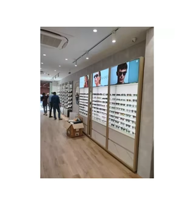 Premium Optical Display Furniture Wall Mounted Spectacle Rack Elegant Eyewear Display Units Modern Optical Shop Setup - Product Image 1