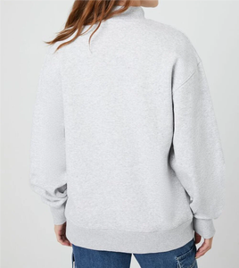 Thick Oversize Winter Printed Sequined Front Logo Womens Streetwear Sweatshirt <b>Drop</b> Shoulders Long Sleeve Mock Neck - Product Image 6