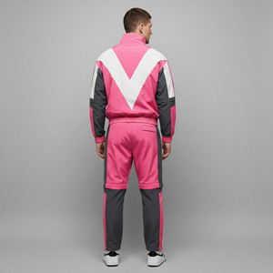 Men Windbreaker <b>Tracksuit</b> Outdoor Athletic Outfit Windproof Jogging Jacket Matching Sports Pants Casual Fit and low pirces - Product Image 5