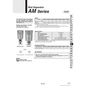 Séparateur de brouillard pneumatique SMC AM650-10D-T pièces pneumatiques - Product Image 1
