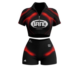 Ensemble deux pièces de sport d'extérieur pour femme – Tenue d'été 2026 avec crop top à manches courtes et short - Product Image 4