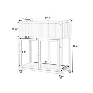 Compact 2-Door Mini Wood Cold Frame 35.4 X17.7 X37.4 Garden Greenhouse with Wheels for Indoor Outdoor Raised <b>Bed</b> <b>Liner</b> - Product Image 2