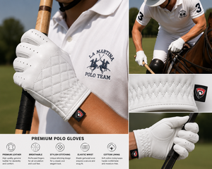 Gants en cuir Dumela Custom Polo, longueur poignet, respirants, non doublés, blancs, style uni, pour extérieur - Product Image 4