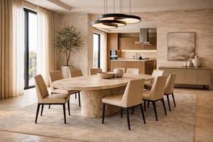 Ostuni Modern <b>Upholstered</b> Dining <b>Chair</b> with Black Metal Legs - Hotel Restaurant & Home Furniture, Contract Use Sturdy Metal Base - Product Image 6