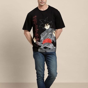 เสื้อยืดแขนสั้นสีดำสำหรับผู้ชาย พิมพ์ลายตัวอักษรตามสั่ง คอกลม ทรงปกติ ระบายอากาศได้ดี ผ้าคอตตอนเจอร์ซีย์ 220 กรัม สไตล์ลำลอง - Product Image 1
