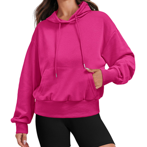 OEM Hot Selling <b>Women's</b> Winter Solid <b>Fleece</b> Cotton Hoodies Breathable Quick Dry Custom Logo Front Size Wholesale - Product Image 1