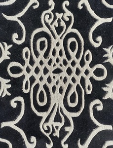 Tapis en laine abstrait à poils ras, tufté à la main, avec envers en latex, écologique et adapté aux animaux de compagnie, design moderne pour la maison, le bar ou la prière - Product Image 3
